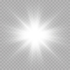 Vector transparent sunlight special lens flare light effect. PNG. Vector illustration.