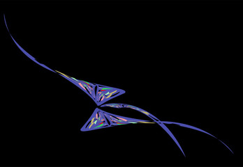 Abstraction. Contemporary art. Abstract figures with pattern on a black background. Logo, print, sticker