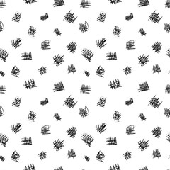 doodle scribble charcoal elements pattern on a white background. Vector illustration for design