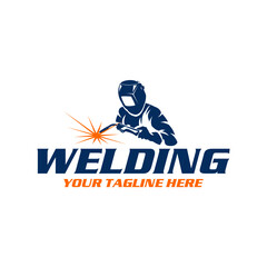 welder logo vector design illustrator