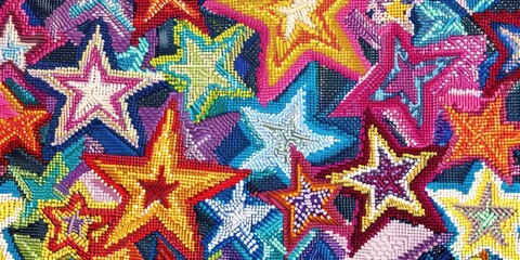 Fototapeta premium Dynamic and Bright Abstract Starry Composition