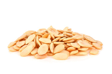 watermelon seeds on white background.