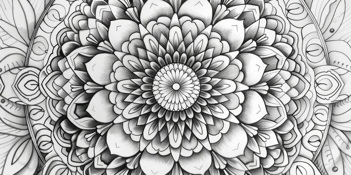 Abstract Monochrome Mandala Art