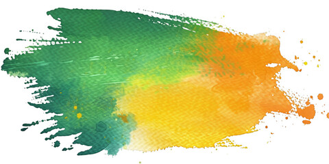 Abstract Green and Yellow Brush Stroke Paint Splatter Art Background for Design Projects