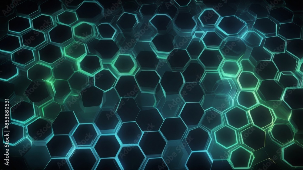 Aufkleber abstract background with a hexagonal grid pattern, symbolizing data storage and transfer