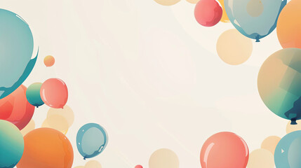 Graphic banner frame with copyspace with balloons and confetti