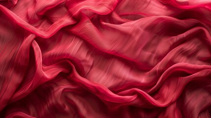 Obraz premium Flowing Red Silk Fabric Generative AI