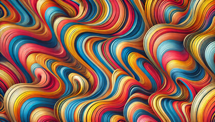 Obraz premium Seamless vibrant abstract wallpaper with multicolored lines