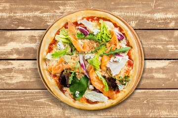 Pizza traditional Italian food baked