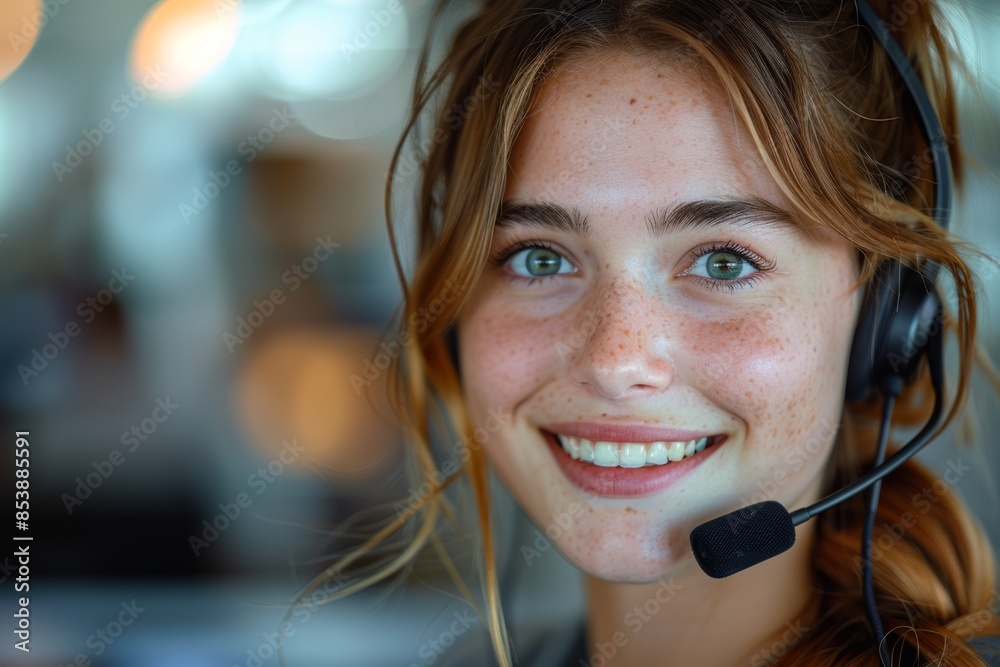 Canvas Prints  call center Girl smiling