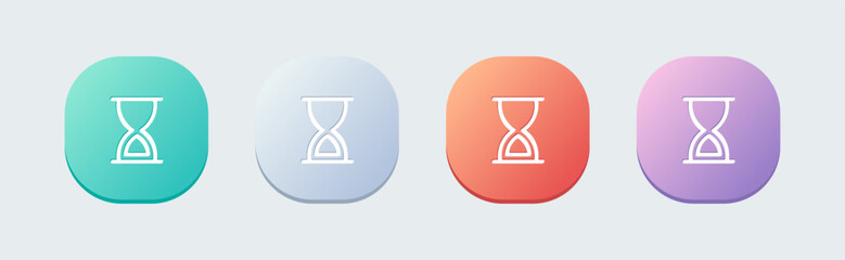 Timer line icon in flat design style. Countdown signs vector illustration.