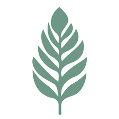 A green leaf with a simple, stylized design