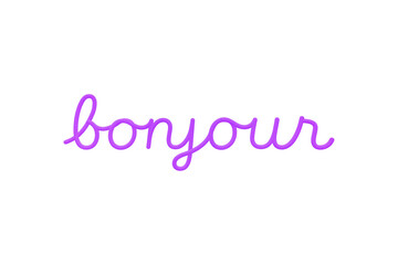 Bonjour - Hello - in French. Fond blanc au format jpg © eric