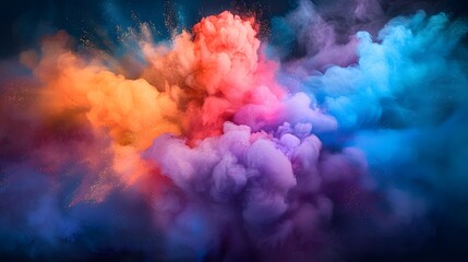 Colorful powder explosion, colorful background.