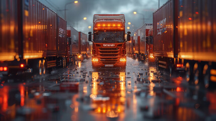 Obraz premium Magazine-quality photo illustrating the modern logistics and delivery networks,generative ai