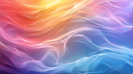 Obraz premium Rainbow colors flowing in the wind, colorful background, colorful wallpaper in the style of nature.