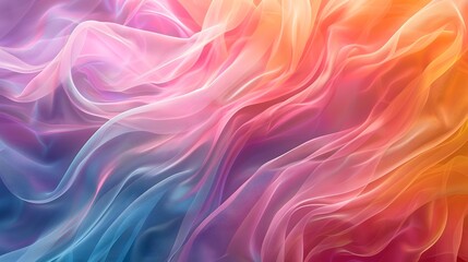 Obraz premium Rainbow colors flowing in the wind, colorful background, colorful wallpaper in the style of nature.