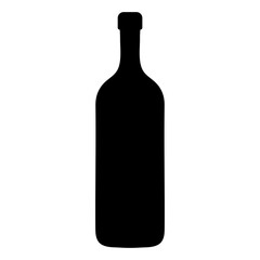 A silhouette of a wine bottle