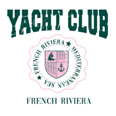Yacht Sailing Club Nautical Varsity College collegiate teams sail health Luxe USA Trending Anchor Whreaf Graphic Tee t-shirt logo slogan graphic artwork typography tote badge emblem crest 