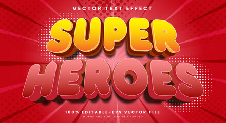 Super Heroes editable text effect template with abstract style