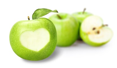 Ripe green fresh apple fruit