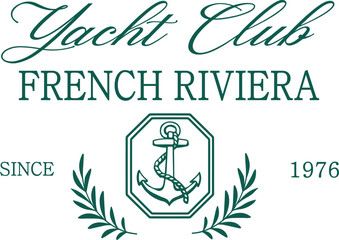 Yacht Sailing Club Nautical Varsity College collegiate teams sail health Luxe USA Trending Anchor Whreaf Graphic Tee t-shirt logo slogan graphic artwork typography tote badge emblem crest 