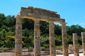 View of the Palace of Aigai (Aegae) in Macedonia, Greece