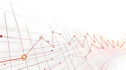 Successful Business Graph Showing Upward Trend on White Background