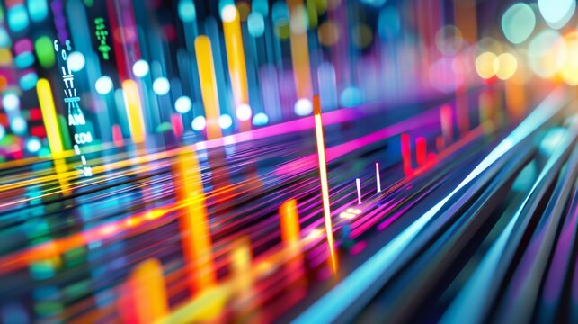 A technology report visualizing data transfer speeds with bar graphs and bandwidth measurements