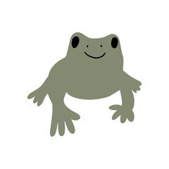 Kawaii frog character. Cute reptile animal. Vector element