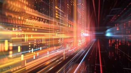 Obraz premium A technology report visualizing data transfer speeds with bar graphs and bandwidth measurements