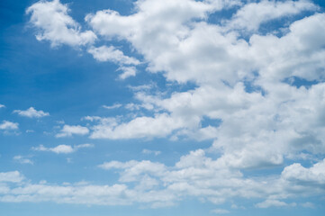 The sky was clear with beautiful scattered clouds.