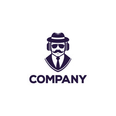 Logo design for a hipster podcast or radio business. 