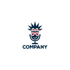 Logo design for a hipster podcast or radio business. 