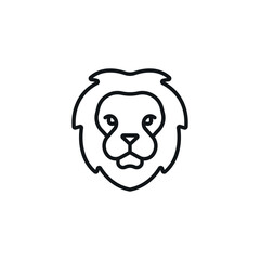 Lion head linear icon. Line customizable illustration. Contour symbol. Vector isolated outline drawing. Editable stroke