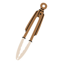 Kitchen cooking utensil Barbecue Meat Grill Tongs icon vector illustration. Baking bakery and pastry stuff element
