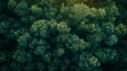 Naklejka premium Aerial View of a Dense Forest Canopy, Generative AI