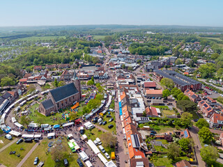 Obraz premium Aerial panorama from the town Renesse in Zeeland the Netherlands
