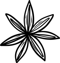 Illustration hygiene soap. Outline Vector. Chinese star anise