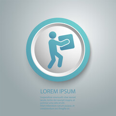 Man Moving Box Pictogram Icon Illustration design