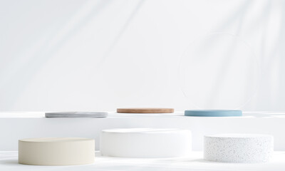 Minimal product placement. podium display for product presentation. 3d illustration