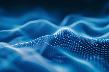 abstract background with lines and polygons in blue over a dark background