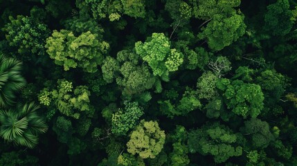 Lush Green Forest Aerial View, Generative AI