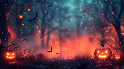 Spooky Halloween Night in the Forest