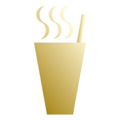 golden coffee cup icon