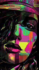 Fototapeta premium Abstract Pop Art Colorful Woman Background