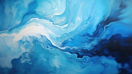 Abstract watercolor paint background illustration - Blue color with liquid fluid marbled paper...