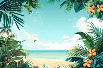 Obraz premium Summer Background illustration created with Generative AI