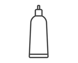 Vector icons of beauty, cosmetics and care. Bottle, jar, shower gel, face cream, body lotion, spray, ointment, paste.