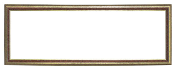 A narrow frame of a painting in a classic design on a transparent background, in PNG format.